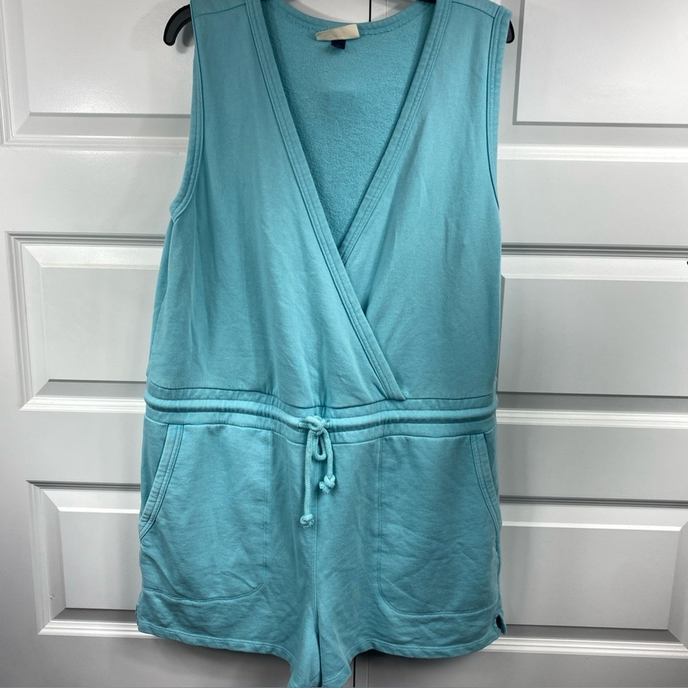 Terry Cloth Romper Jumpsuit Shorts Women V-neck Spring Summer Vibes XL Extra LG